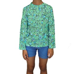 Green Flowers Kids  Long Sleeve Swimwear by ZeeBee