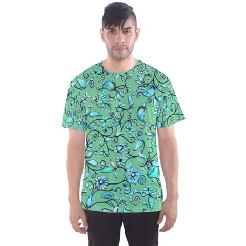 Green Flowers Men s Sports Mesh Tee by ZeeBee