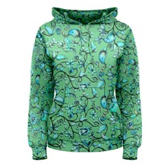 Green Flowers Women s Pullover Hoodie by ZeeBee