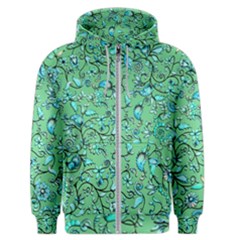 Green Flowers Men s Zipper Hoodie by ZeeBee