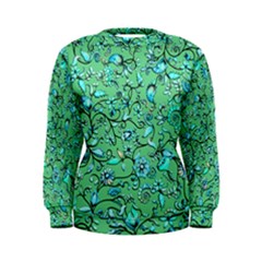 Green Flowers Women s Sweatshirt by ZeeBee