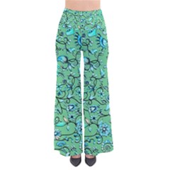 Green Flowers So Vintage Palazzo Pants by ZeeBee