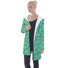 Green Flowers Longline Hooded Cardigan by ZeeBee