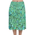 Green Flowers Velvet Flared Midi Skirt View1