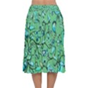 Green Flowers Velvet Flared Midi Skirt View2