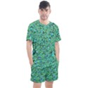 Green Flowers Men s Mesh Tee and Shorts Set View1