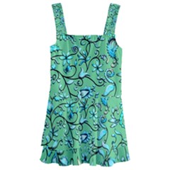 Green Flowers Kids  Layered Skirt Swimsuit by ZeeBee