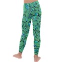 Green Flowers Kids  Lightweight Velour Leggings View4