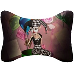 Cute Little Harlequin Seat Head Rest Cushion by FantasyWorld7