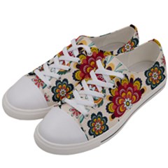 Baatik Print  Women s Low Top Canvas Sneakers by designsbymallika