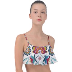 Baatik Print  Frill Bikini Top by designsbymallika