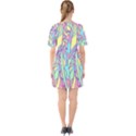 Feathers Pattern Sixties Short Sleeve Mini Dress View2