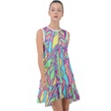 Feathers Pattern Frill Swing Dress View1