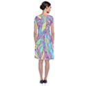 Feathers Pattern Short Sleeve Front Wrap Dress View2