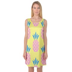 Summer Pineapple Seamless Pattern Sleeveless Satin Nightdress by Sobalvarro