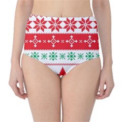 Ugly Christmas Sweater Pattern Classic High-waist Bikini Bottoms by Sobalvarro