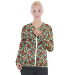 Colorful Modern Geometric Print Pattern Casual Zip Up Jacket by dflcprintsclothing