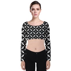 Abstract Background Arrow Velvet Long Sleeve Crop Top by HermanTelo