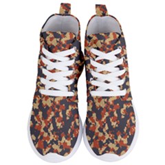 Aged Red, White, And Blue Camo Women s Lightweight High Top Sneakers by McCallaCoultureArmyShop