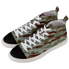 Brown And Green Camo Men s Mid-top Canvas Sneakers by McCallaCoultureArmyShop