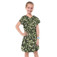 Dark Green Camouflage Army Kids  Drop Waist Dress by McCallaCoultureArmyShop