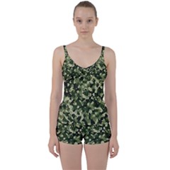 Dark Green Camouflage Army Tie Front Two Piece Tankini by McCallaCoultureArmyShop