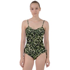 Dark Green Camouflage Army Sweetheart Tankini Set by McCallaCoultureArmyShop