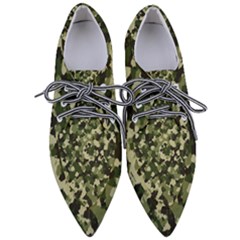 Dark Green Camouflage Army Women s Pointed Oxford Shoes by McCallaCoultureArmyShop