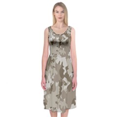 Tan Army Camouflage Midi Sleeveless Dress by mccallacoulture