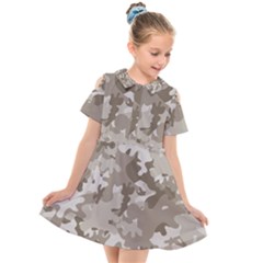 Tan Army Camouflage Kids  Short Sleeve Shirt Dress by mccallacoulture