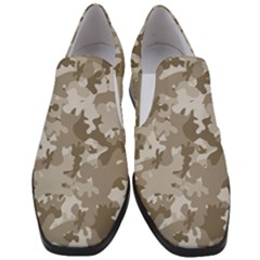 Tan Army Camouflage Women Slip On Heel Loafers by mccallacoulture