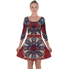 Grateful Dead Pacific Northwest Cover Quarter Sleeve Skater Dress by Sapixe