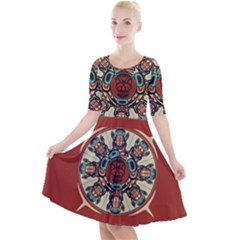 Grateful Dead Pacific Northwest Cover Quarter Sleeve A-line Dress by Sapixe