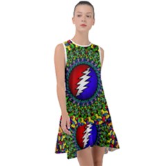 Grateful Dead Frill Swing Dress by Sapixe