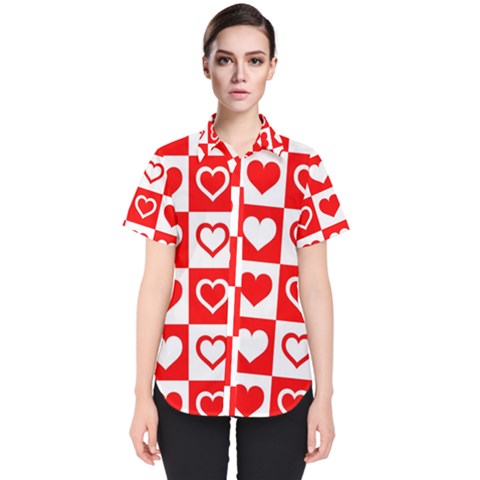 Background Card Checker Chequered Women s Short Sleeve Shirt by Sapixe