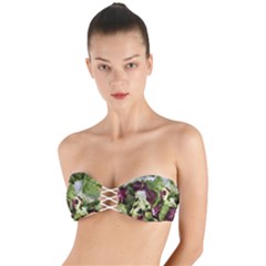 Salad Lettuce Vegetable Twist Bandeau Bikini Top by Sapixe