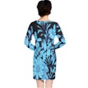 Blue Winter Tropical Floral Watercolor Long Sleeve Nightdress View2