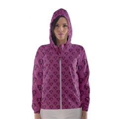 Heart Face Mauve Women s Hooded Windbreaker by snowwhitegirl