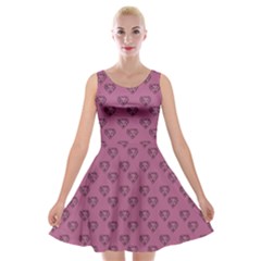 Heart Face Mauve Velvet Skater Dress by snowwhitegirl