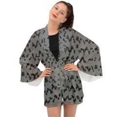 Mosaique Noir/gris Long Sleeve Kimono by kcreatif