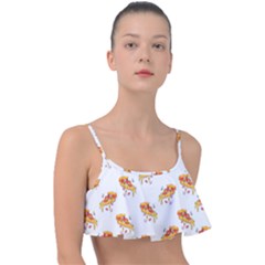 Pizza Pattern Frill Bikini Top by designsbymallika