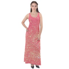 Pink Glitter Print Sleeveless Velour Maxi Dress by designsbymallika