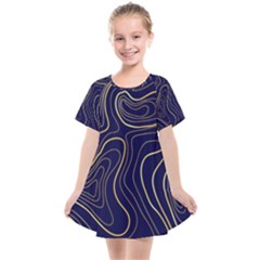 Golden Lines Pattern Kids  Smock Dress by designsbymallika