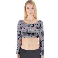 Slam Dunk Basketball Gray Long Sleeve Crop Top by mccallacoulturesports