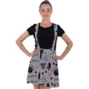 Slam Dunk Basketball Gray Velvet Suspender Skater Skirt View1