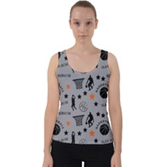 Slam Dunk Basketball Gray Velvet Tank Top by mccallacoulturesports