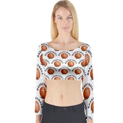 Orange Basketballs Long Sleeve Crop Top by mccallacoulturesports