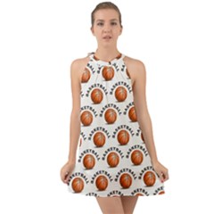 Orange Basketballs Halter Tie Back Chiffon Dress by mccallacoulturesports