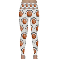 Orange Basketballs Lightweight Velour Classic Yoga Leggings by mccallacoulturesports