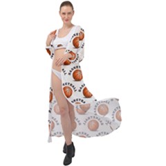 Orange Basketballs Maxi Chiffon Beach Wrap by mccallacoulturesports